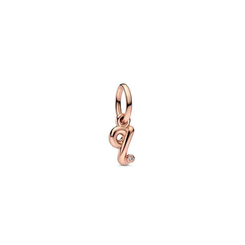 Letter q Script Alphabet Dangle Charm - Letter q Script Alphabet Dangle Charm