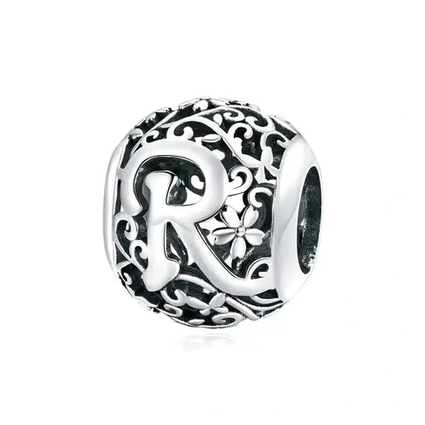 Letter R Bead - Fits pandora Bracelet