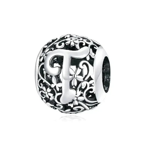 Letter T Bead - Fits pandora Bracelet