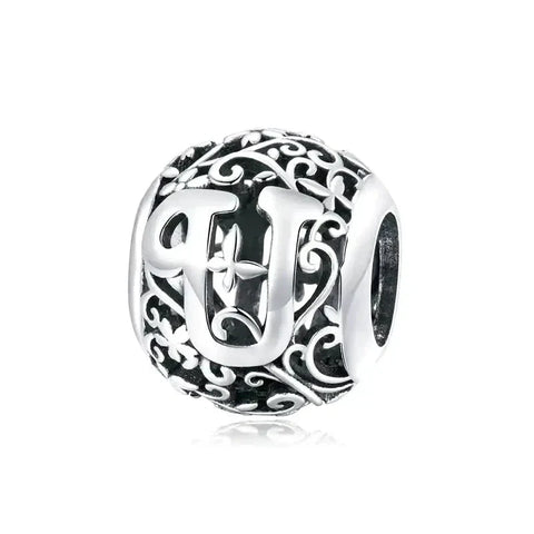 Letter U Bead - Fits pandora Bracelet