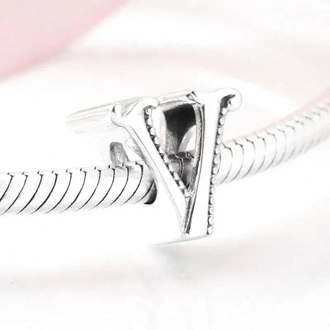 Silver Letter V Charm