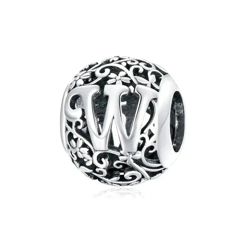 Letter W Bead - Fits pandora Bracelet