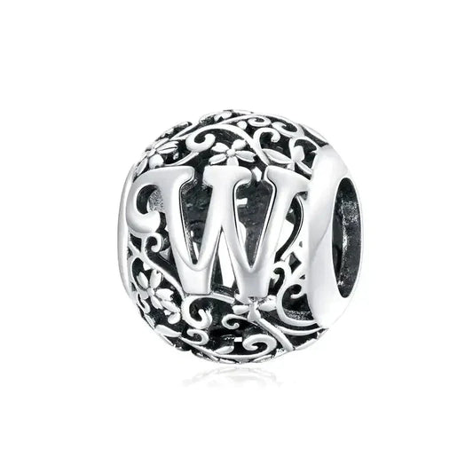 Letter W Bead - Fits pandora Bracelet