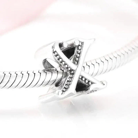 Silver Letter X Charm