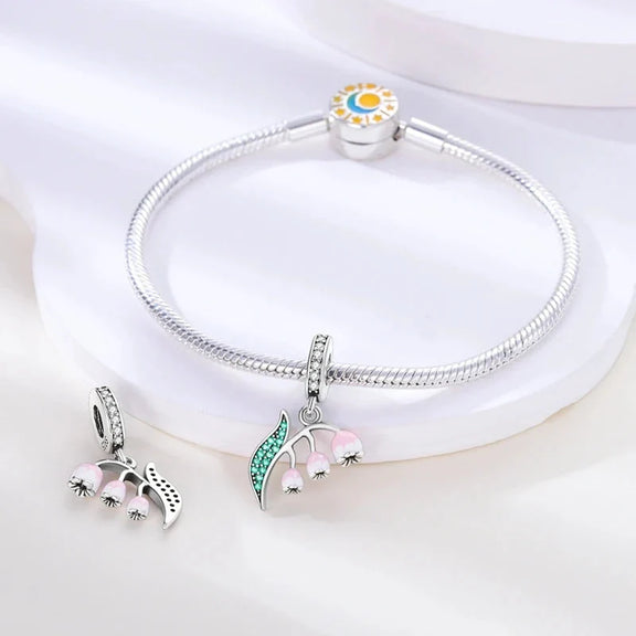 Lily of the Valley Charm - lily-of-the-valley-charm charm affordable fits Pandora bracelet Jewelry