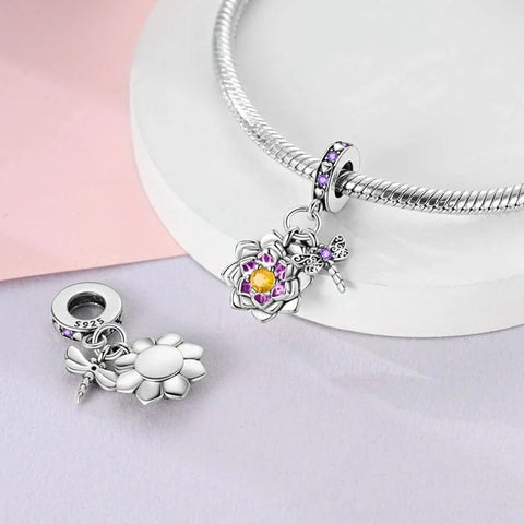 Lotus Blossom & Dragonfly Harmony Charm - Lotus Blossom & Dragonfly Harmony Charm