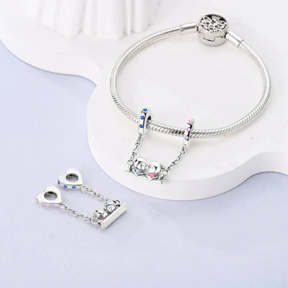 Love Couple Connection Safety Chain - love-connection-safety-chain fits Pandora bracelet charm affordable Jewelry