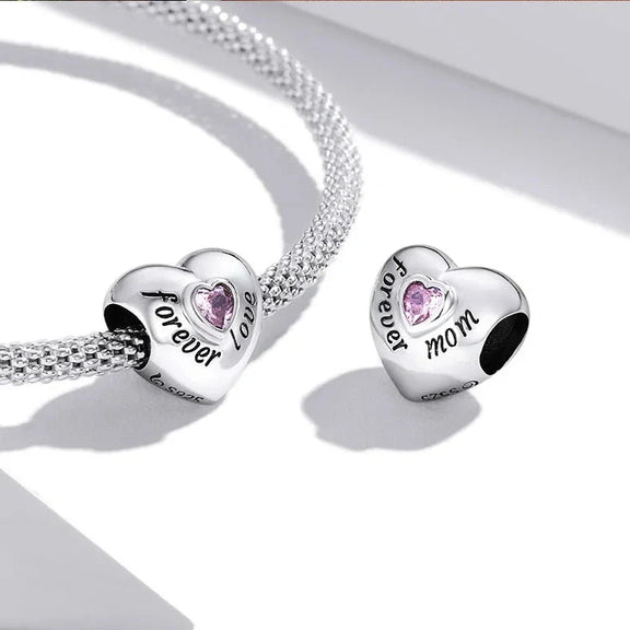 Love Mom Forever Charm - love-mom-forever-charm affordable Jewelry fits Pandora bracelet charm