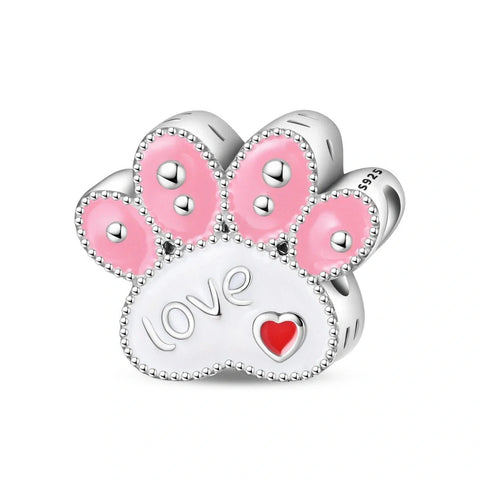 jewlouli love paw print pandora charm jewelry fits pandora bracelet