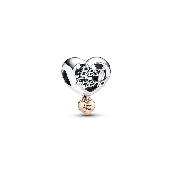 Love You Best Friend Heart Charm - Pandora Rose - Love You Best Friend Heart Charm Pandora Rose - Meaningful best friend heart charm, perfect for celebrating friendship.