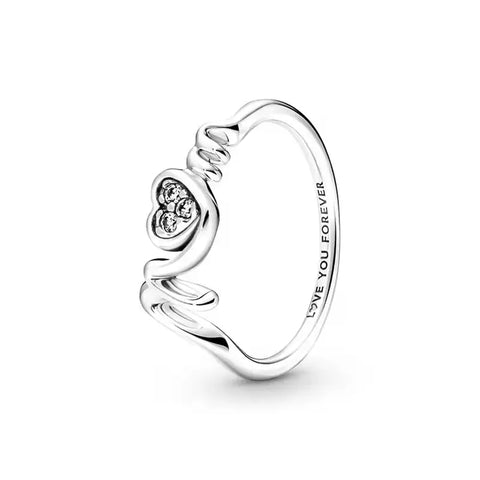 Silver Heart Wrap Ring - love you forever - Silver Heart Wrap Ring - love you forever