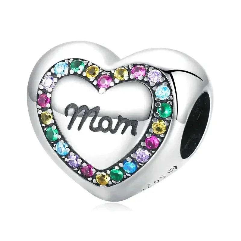 love-you-mom-heart-charm Jewelry affordable charm fits Pandora bracelet