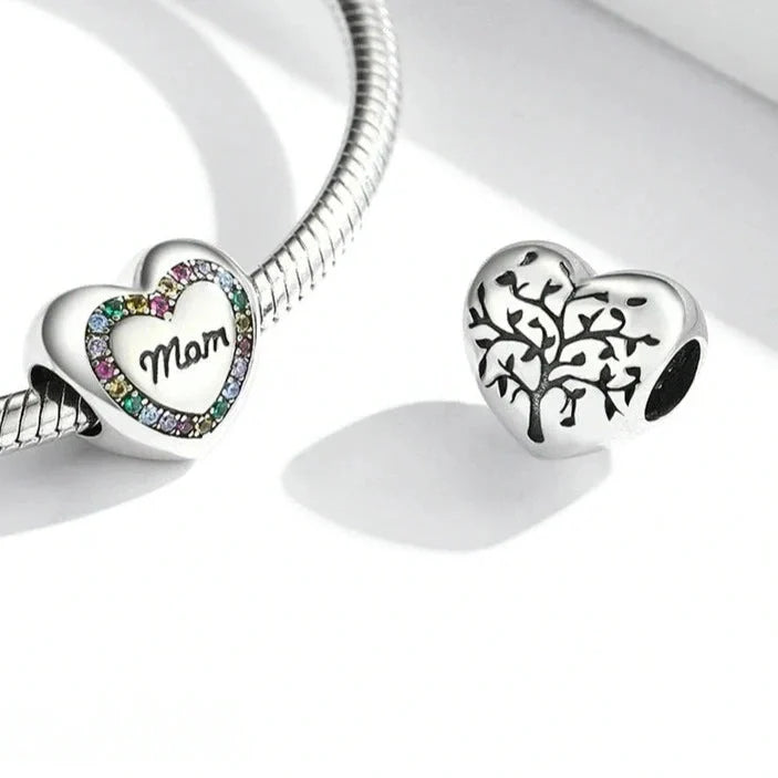 love-you-mom-heart-charm Jewelry Pandora fits bracelet affordable charm