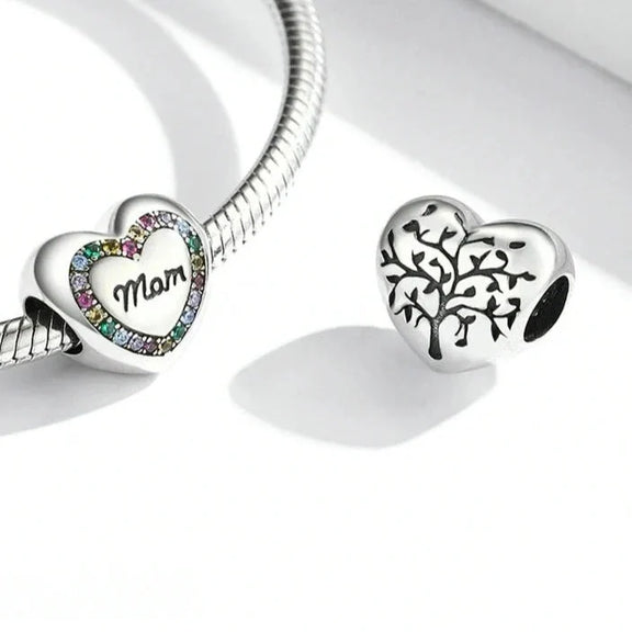 Love You Mom Heart Charm - love-you-mom-heart-charm Jewelry Pandora fits bracelet affordable charm