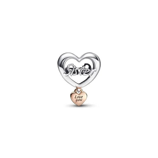 Love You Sister Heart Charm