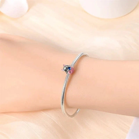 jewlouli lucky cat charm with blue gemstonecharmjewlouli jewelry fits pandora bracelet