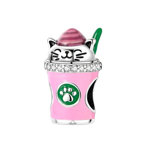 Lucky Cat Coffee Cup Charm - Lucky Cat Coffee Cup Charm