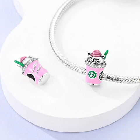 Lucky Cat Coffee Cup Charm