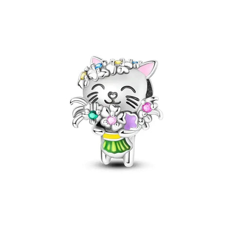 Cat With Flower Charm - Cat With Flower Charm