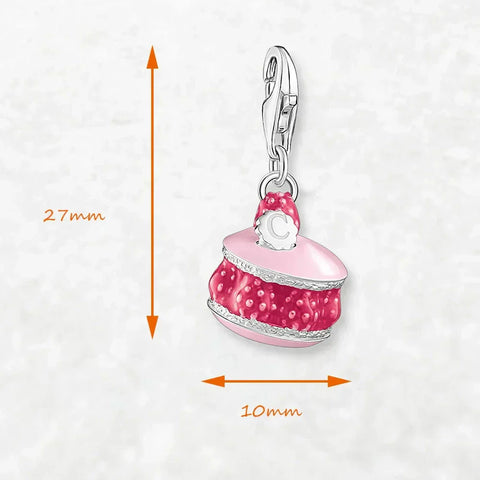 Pink and red macaron charm.