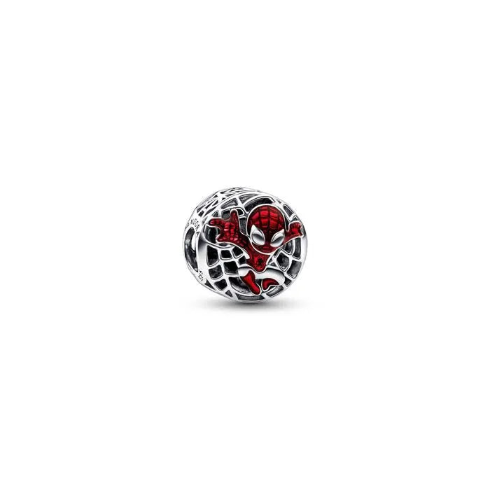 Marvel Spider-Man Soaring City Charm - Unique Spider-Man charm featuring city details, perfect for Marvel collections.