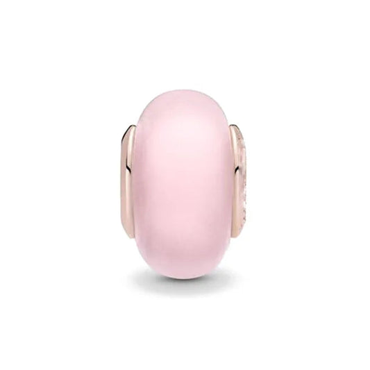 Matte Pink Murano Glass Charm