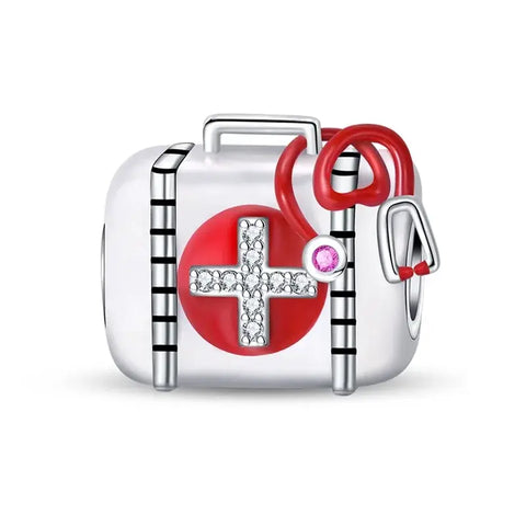 Medical Gear Charm - Medical Kit & Stethoscope Dangle Pendant Charm