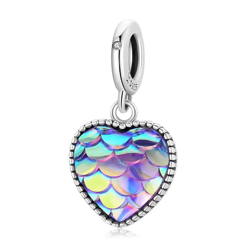 Fish Scale Heart Charm