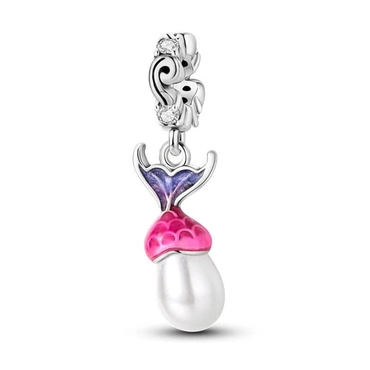 Mermaid tail charm with a pearl.