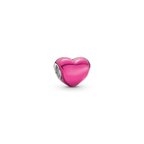 Metallic Pink Heart Charm - Metallic Pink Heart Charm