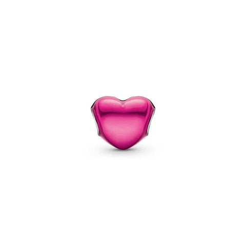 Metallic Pink Heart Charm - Metallic Pink Heart Charm