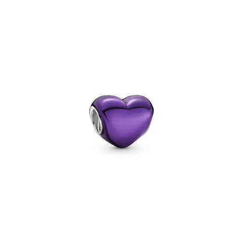 Metallic Purple Heart Charm - Metallic Purple Heart Charm