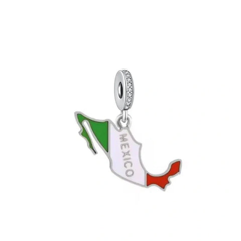 jewlouli mexico-map-dangle-pandora-charm-jewelry fits pandora bracelet