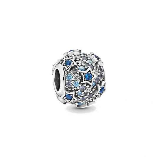 Midnight Blue Starry Charm with Sterling Silver and Crystals