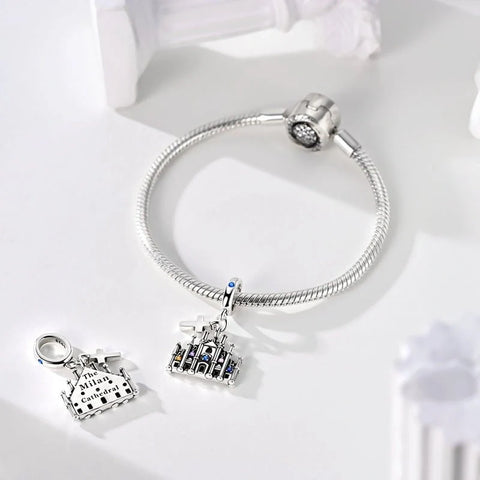 jewlouli milan cathedral with cross dangle charm jewlouli jewelry fits pandora bracelet