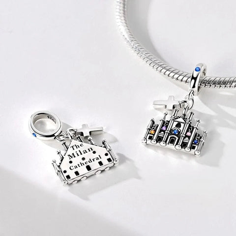Milan Cathedral with Cross Dangle Charm - Milan Cathedral with Cross Dangle Charm