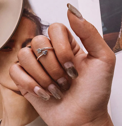 minimalist arrow shaped ring