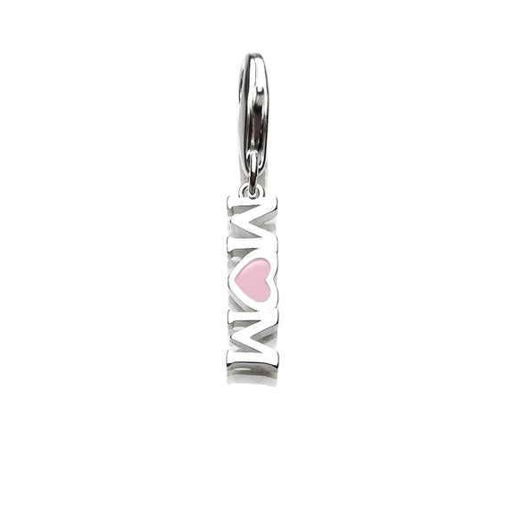 Mom Heart Charm with hook - mom-heart-charm Pandora affordable fits bracelet Jewelry charm hook