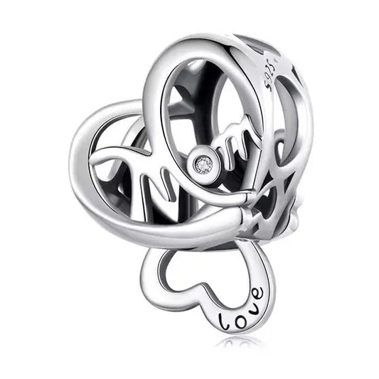 Mom Heart Love Heart Charm