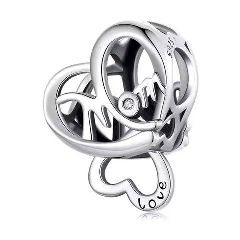 Mom Heart Love Heart Charm - Mom Heart Love Heart Charm