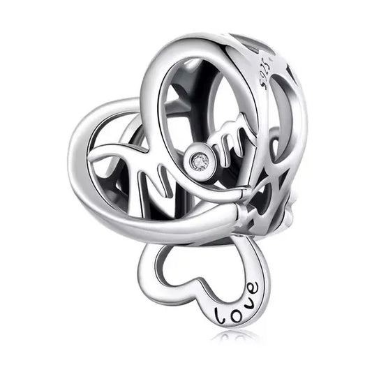 Mom Heart Love Heart Charm
