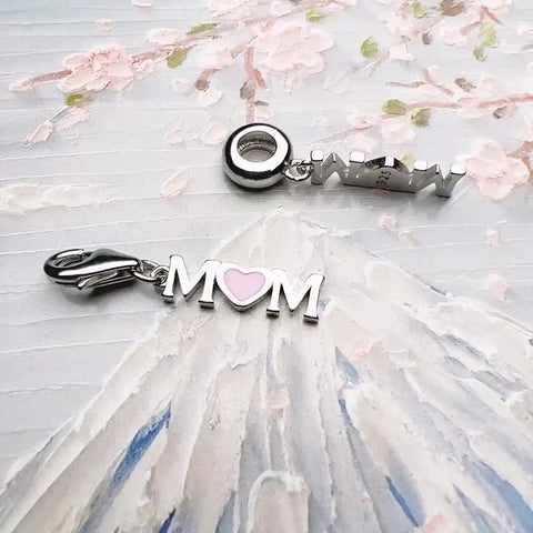Mom Heart Silver Charm