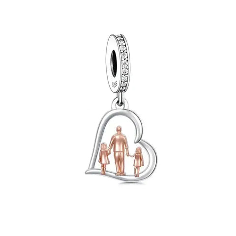 Dad And Children Charm - Dad And Children Charm