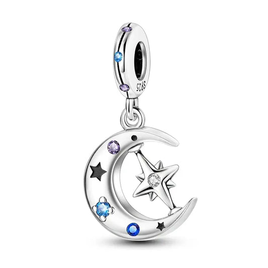 Moon & Star Silver Charm