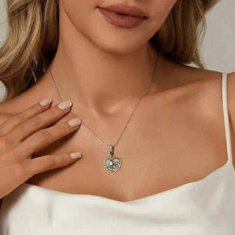 Heart-shaped pendant necklace.