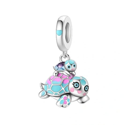 jewlouli mother baby sea turtle dangle pandora charm jewelry fits pandora bracelet
