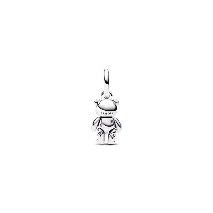 Movable teddy bear dangle charm, a playful and interactive charm for bracelets