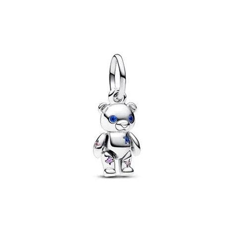 Teddy bear charm with movable design, adds a touch of fun to any charm bracelet