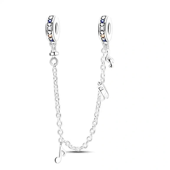 Music Lover Safety Chain - music-lover-safety-chain fits Pandora bracelet affordable charm Jewelry