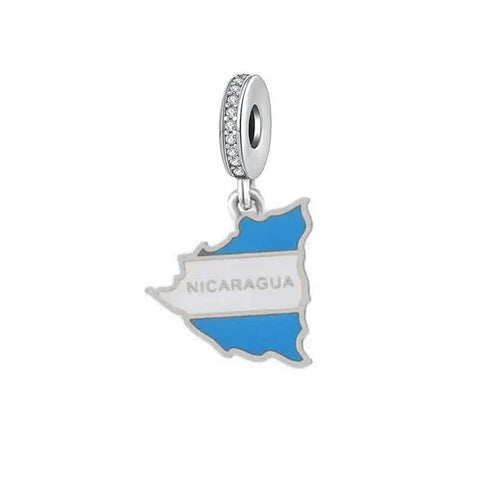 Nicaragua Map Dangle Charm - Nicaragua Map Dangle Charm